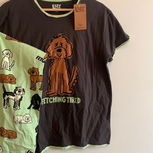 Cute PJ set - Lazy One - “Fetching tired” - Doodle Dogs